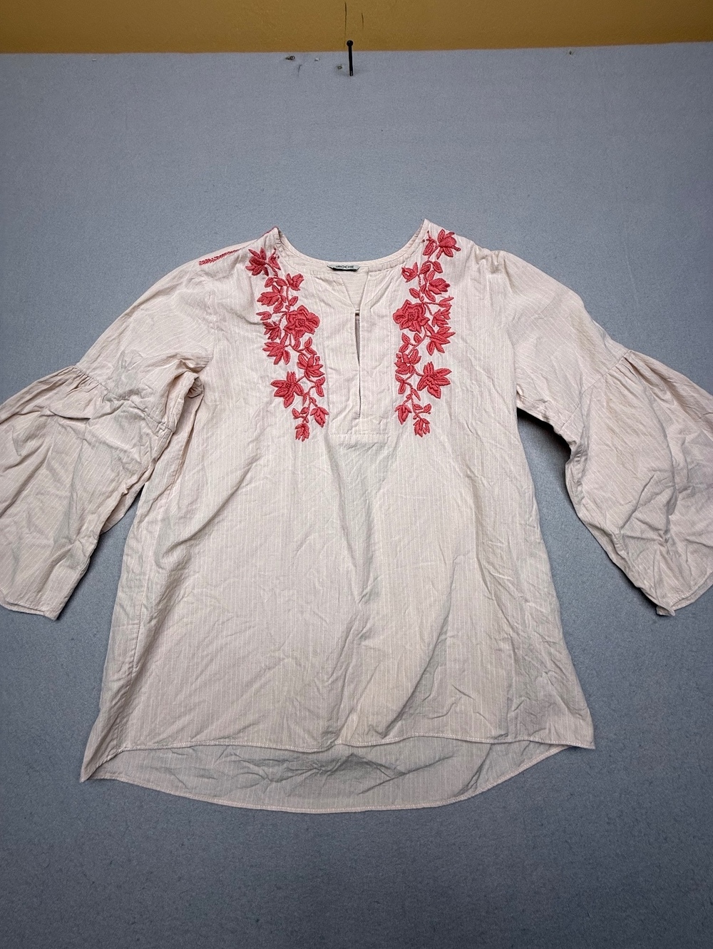 St. Roche Embroidered Blouse Women XS Cream